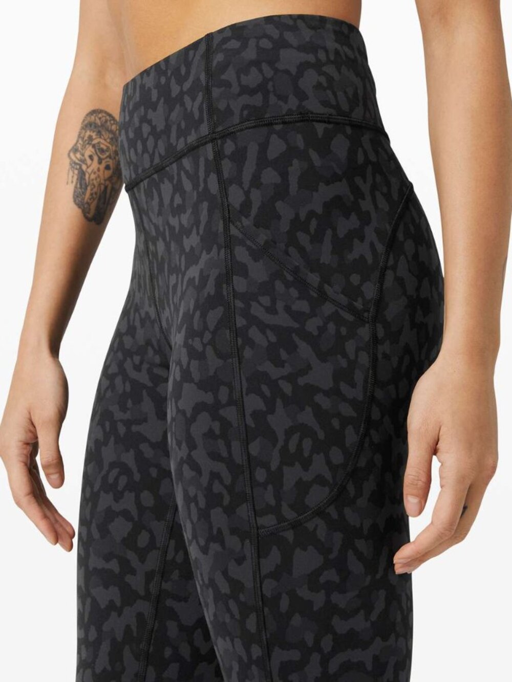 Lululemon Align High-Rise Leggings - Gray/Black Leopard Cheetah Print  Size 4 XS